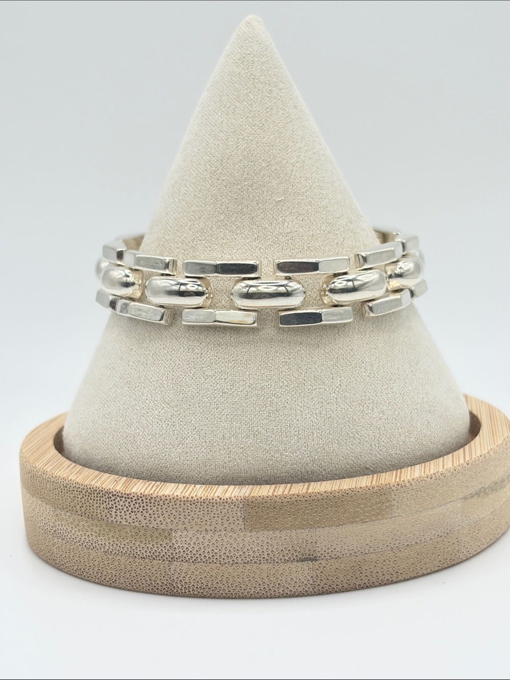 Sterling Silver 925 chunky Link Bracelet Italy fits 6.75/ 7 Inches